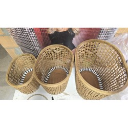 DKD Home Decor Set 3 Korpe od Bambusa | Prirodni Stil