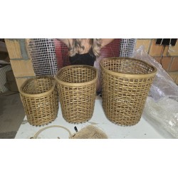 DKD Home Decor Set 3 Korpe od Bambusa | Prirodni Stil