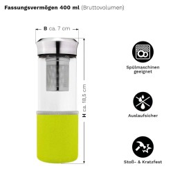 Creano Teamaker Flaša za Pripremu Čaja 400ml – Staklena | Outlet BGD