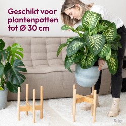 Gadgy Set 2 Podesiva Postolja za Saksije od Bambusa | Prirodno Drvo