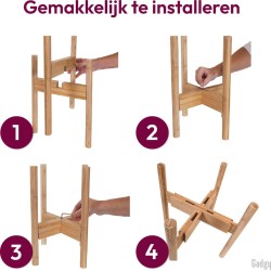 Gadgy Set 2 Podesiva Postolja za Saksije od Bambusa | Prirodno Drvo