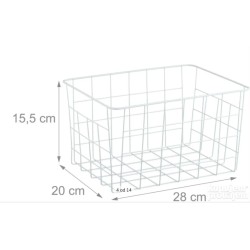 Set od 3 Žičane Metalne Korpe – Bela, 15.5x28x20cm | Outlet BGD