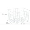 Set od 3 Žičane Metalne Korpe – Bela, 15.5x28x20cm | Outlet BGD
