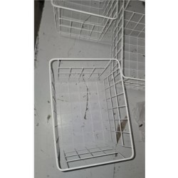Set od 3 Žičane Metalne Korpe – Bela, 15.5x28x20cm | Outlet BGD