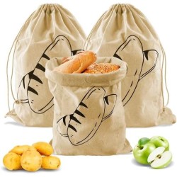 Ekološke pamučne torbe za hleb set 3 komada pamuk lan 40x30cm