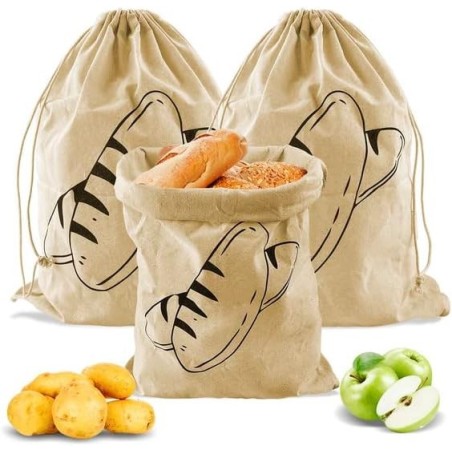 Ekološke pamučne torbe za hleb set 3 komada pamuk lan 40x30cm