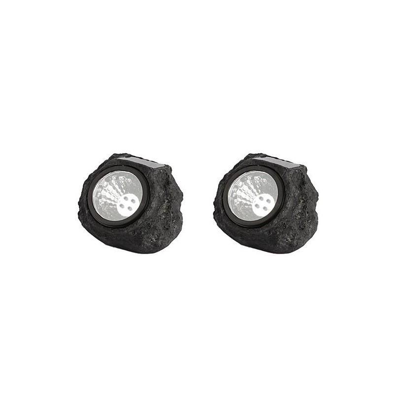 Luminsky Rocky set od 2 dekorativne solarne spot lampe, siva | Outlet BGD