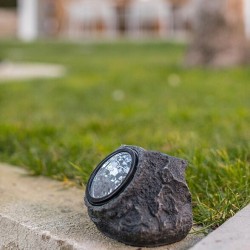 Luminsky Rocky set od 2 dekorativne solarne spot lampe, siva | Outlet BGD