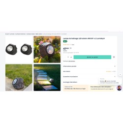 Luminsky Rocky set od 2 dekorativne solarne spot lampe, siva | Outlet BGD