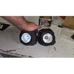 Luminsky Rocky set od 2 dekorativne solarne spot lampe, siva | Outlet BGD