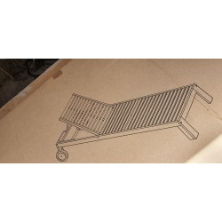 Drvena baštenska ležaljka Mimo II od masiva akacije dimenzija 67x85x200 cm sa točkovima