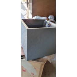 EDA Volcania kvadratna žardinjera, siva,49.5x49.5x49.5 cm- 57 L | Outlet BGD