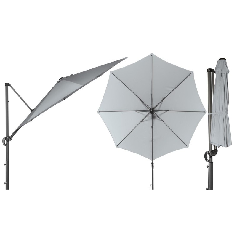 Svetlo sivi Doppler Ravenna Light konzolni suncobran prečnika 300 cm sa aluminijumskim ramom