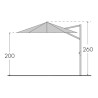 Svetlo sivi Doppler Ravenna Light konzolni suncobran prečnika 300 cm sa aluminijumskim ramom