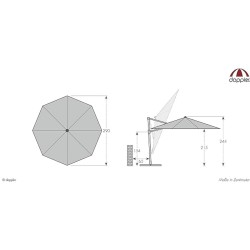 Svetlo sivi Doppler Ravenna Light konzolni suncobran prečnika 300 cm sa aluminijumskim ramom