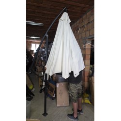 Svetlo sivi Doppler Ravenna Light konzolni suncobran prečnika 300 cm sa aluminijumskim ramom