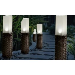 Set od 4 solarne lampe u ratan stilu, crna | Outlet BGD