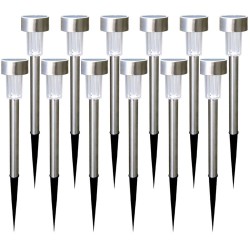 Grafner set od 12 LED solarnih lampi 36 cm, nerđ.čelik | Outlet BGD