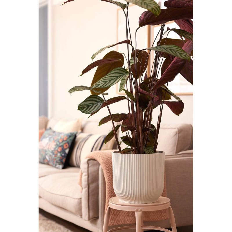 Elho Vibes Fold Round saksija 30x27 cm, svilenkasto bela | Outlet BGD