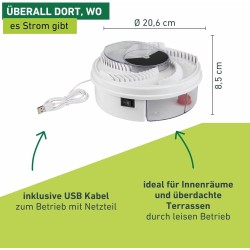 Bela Windhager električna zamka za muve sa USB kablom i providnom posudom za sakupljanje insekata