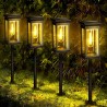 Set od 4 solarne dekorativne baštenske lampe, toplo bela | Outlet BGD