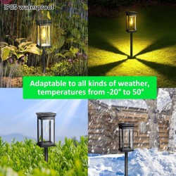 Set od 4 solarne dekorativne baštenske lampe, toplo bela | Outlet BGD