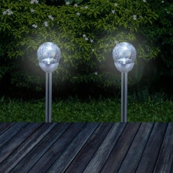 Relaxdays set od 4 LED solarne lampe, prečnik 8 cm | Outlet BGD