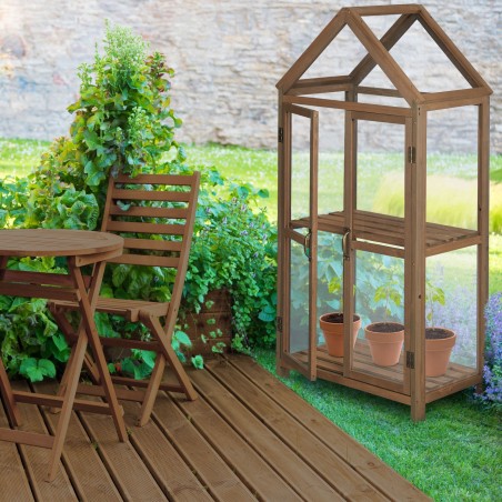 Relaxdays drveni plastenik za balkon, 146x66x47.5 cm | Outlet BGD