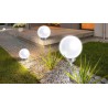 Bela solarna lopta 30 cm, 8 LED | Outlet BGD