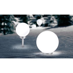 Bela solarna lopta 30 cm, 8 LED | Outlet BGD