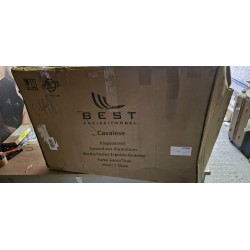 Set od 2 Cavalese sklopive baštenske stolice sa belim aluminijumskim ramom, sivom Ergotex tkaninom i rukonaslonima od tikovine