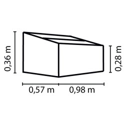 Levana hladni ram – zimska bašta, 95x55x28/36 cm, zelena | Outlet BGD
