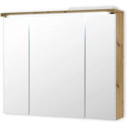 Pool Ormarić sa Ogledalom i LED – Artisan Hrast, 80x69x20cm | Outlet BGD