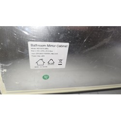 Meidom aluminijumski kupatilski ormarić sa ogledalom i podesivim LED osvetljenjem, dimenzija 100x70x13.8 cm, outlet