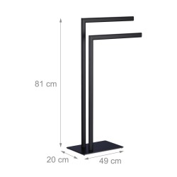 Relaxdays Samostojeći Držač Peškira – Čelik, Crna, 81x49x20cm | Outlet BGD