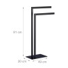 Relaxdays Samostojeći Držač Peškira – Čelik, Crna, 81x49x20cm | Outlet BGD