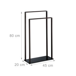Samostojeći Držač Peškira – Metal/Staklo, Crna/Bronza, 80x45x20cm | Outlet BGD