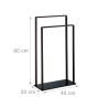 Samostojeći Držač Peškira – Metal/Staklo, Crna/Bronza, 80x45x20cm | Outlet BGD