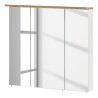 Elegantan Schildmeyer Padua viseći kupatilski element sa LED svetlom, troja vrata sa ogledalima i hrast dekorom, 71x72x16cm
