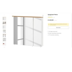 Elegantan Schildmeyer Padua viseći kupatilski element sa LED svetlom, troja vrata sa ogledalima i hrast dekorom, 71x72x16cm