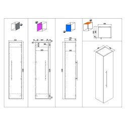 Antracit Posseik Homeline visoki ormarić 35x150x30 cm, outlet bez vrata sa udarcem na bočnoj strani