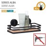 Wenko Alba Kupatilska Polica – Čelik/Bambus, Crna, 12x26x11cm | Outlet BGD