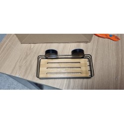 Wenko Alba Kupatilska Polica – Čelik/Bambus, Crna, 12x26x11cm | Outlet BGD