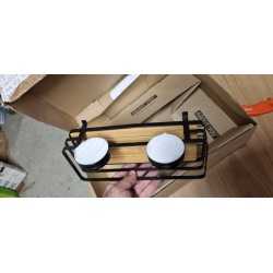 Wenko Alba Kupatilska Polica – Čelik/Bambus, Crna, 12x26x11cm | Outlet BGD