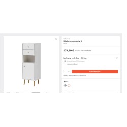Beli Schildmeyer Jonte II ormarić za kupatilo 41x119x33 cm sa nogarima i ručkama od hrasta, outlet sa oštećenjem pri dnu
