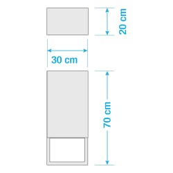 Pelipal Capri zidni ormarić za kupatilo u mat kvarc sivoj boji, sa otvorenom nišom i soft-close vratima, 30x70x20 cm