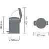 Brabantia NewIcon 3 L kanta, mat crna, 26.4x23.5x16.8 cm | Outlet BGD
