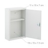 Beli Relaxdays metalni ormarić za lekove 32x21.5x8 cm sa zelenim krstom, bravom i dve police