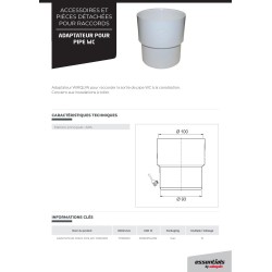 Wirquin 71090001 Adapter za Cev WC Šolje – F100/M93, Bela | Outlet BGD