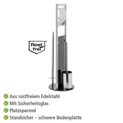 Wenko Ravina Toalet Set – Nerđajući Čelik/Staklo, Crna | Outlet BGD
